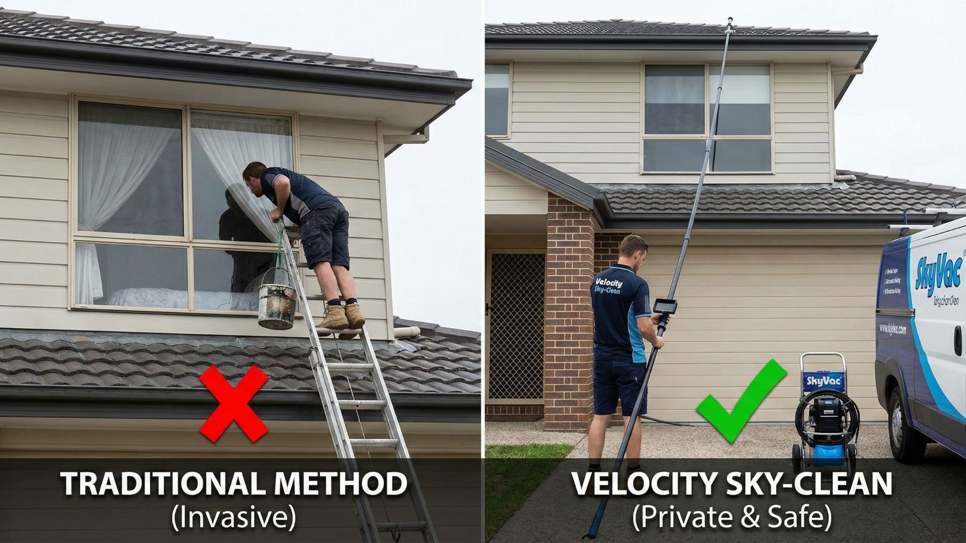 Privacy protection during gutter cleaning